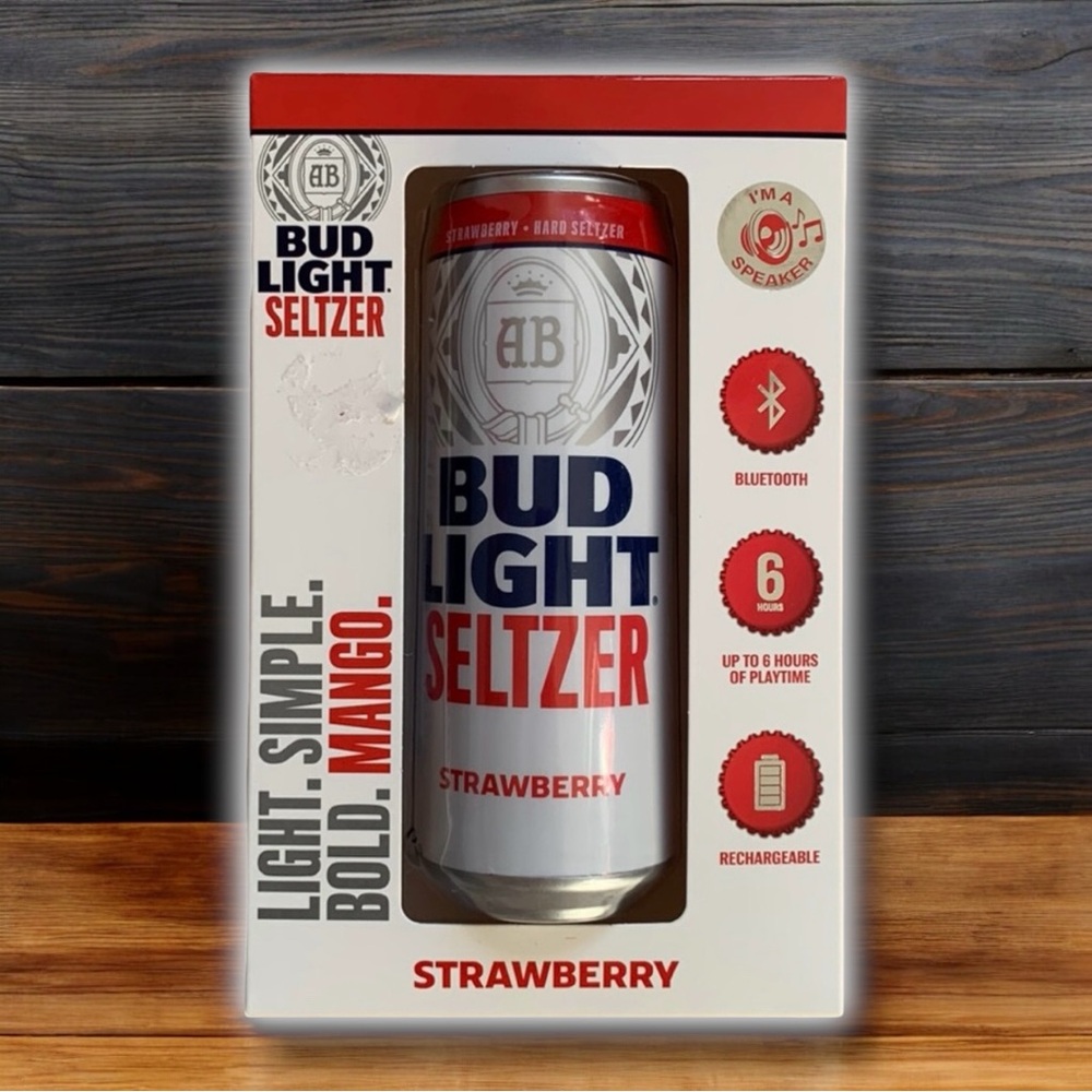 Bud Light Seltzer Mini Bluetooth Portable Rechargeable Novelty Travel Speaker
